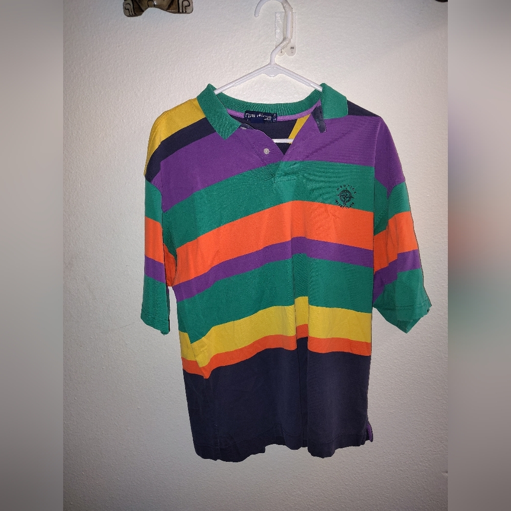 Vintage Nautica Striped Polo